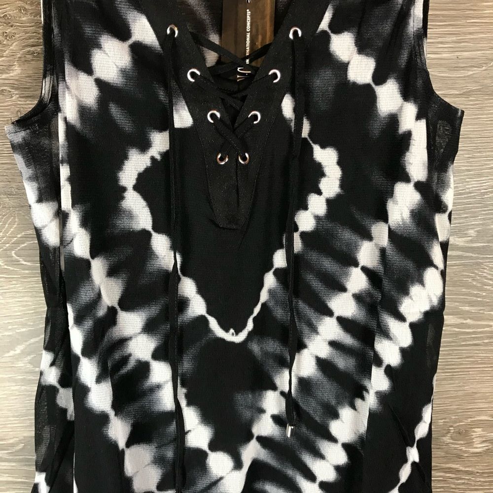 INC Lace Up Diamond Tie Dye Tank Top NWT - Picture 5 of 10